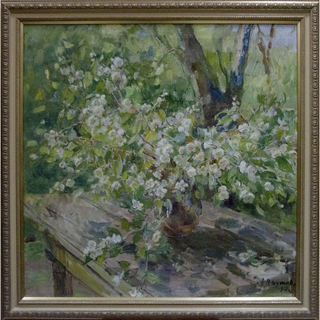 1990s Oil Painting Flowers Naumova Tamara Sergeevna For Sale