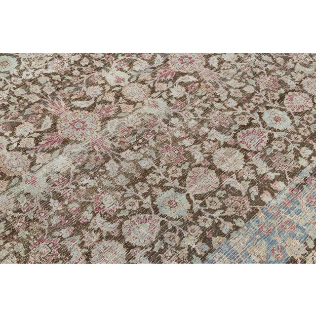 Antique Doroksh Wool Rug With Muted Crimson and Ice Blue Patina 9 X 13 For Sale - Image 11 of 11