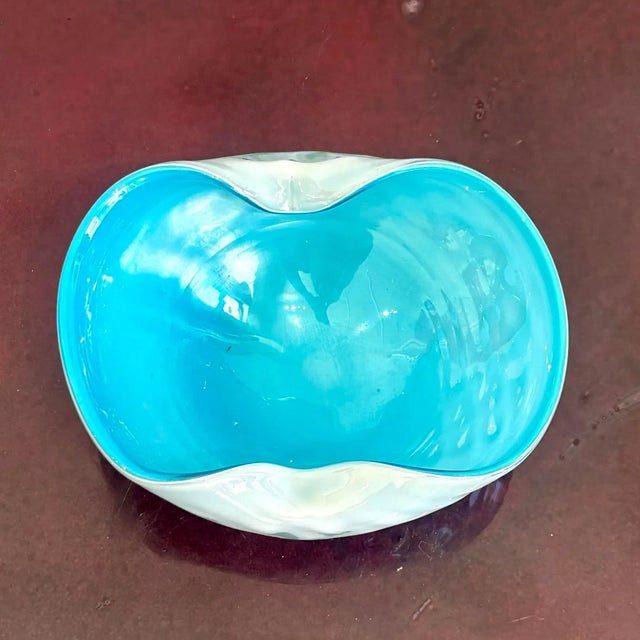 Glass Vintage Boho Art Glass Bowl After Murano For Sale - Image 7 of 8