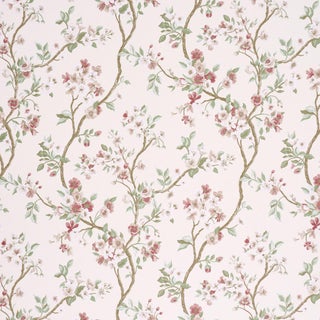 SAMPLE - Schumacher Cherry Blossom Fabric In Cherry For Sale