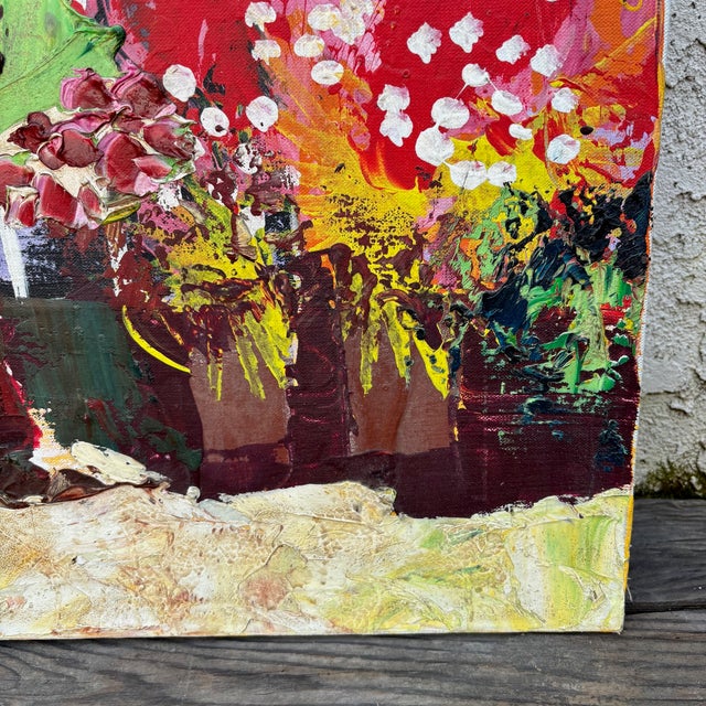 1960s Paul Blaine Henrie “The Balloon Vendor” Large Mid-Century Oil Painting, 30x48 For Sale - Image 4 of 18