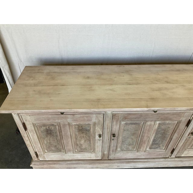 19th Century Bleached Walnut Store Display Counter Cabinet With Raised Panels For Sale - Image 4 of 13