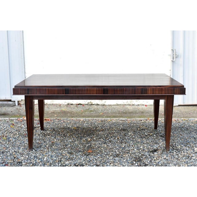 French Art Deco Style Macassar Ebony Dining Table For Sale - Image 13 of 18