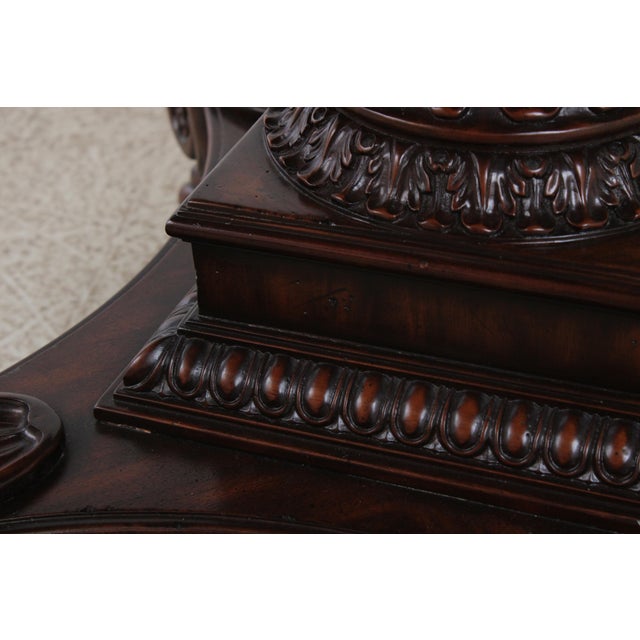 Maitland Smith 42 Inch Round Inlaid Mahogany Center Table For Sale - Image 11 of 14