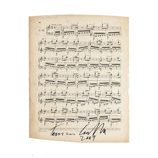 Musical Notes'' is a beautiful artwork in mixed media tempera and collage on a musical note, realized in 2009 by Tommaso...