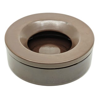 Small Brown Ceramic Barbados Ashtray by Angelo Mangiarotti for Danese, 1964 For Sale