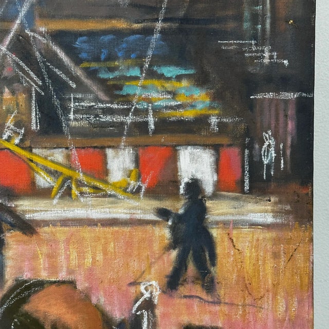 1950s Frederick Childs - Modernist “At the Circus”, Signed (C.1950, Oil on Canvas) For Sale - Image 5 of 7