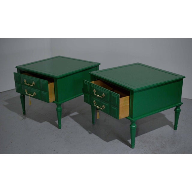 Mid 20th Century Transitional Nightstands in Green - Newly Painted For Sale In Chicago - Image 6 of 15