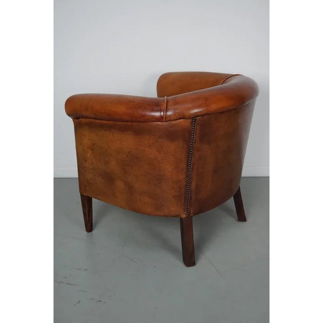 Vintage Dutch Cognac Colored Leather Club Chair For Sale - Image 17 of 18