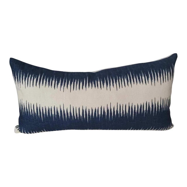 Duralee Abstract Indigo Pillow Cover For Sale