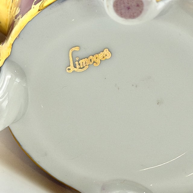 Vintage Ruby Red Porcelain Coffee Service with Gilt Romantic Fragonard Scene from Limoges, 1970s, Set of 13 For Sale - Image 18 of 18