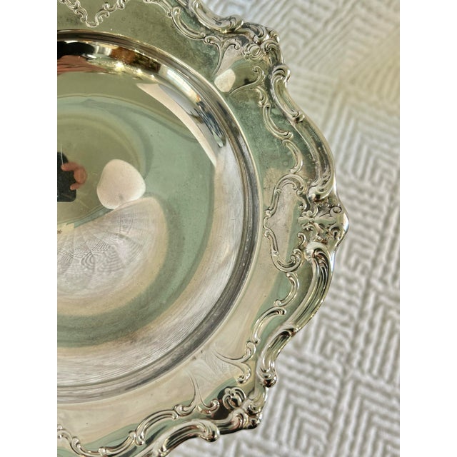 Vintage Gorham “Chantilly” Silver Plate Pedestal Candy Dish or Compote For Sale In New Orleans - Image 6 of 8
