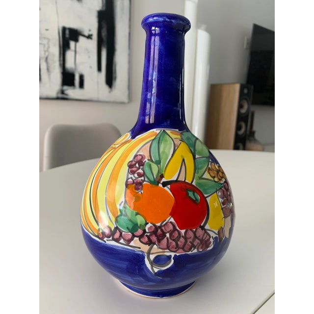 Mid 20th Century La Musa Italian Hand Painted Vase For Sale - Image 10 of 11