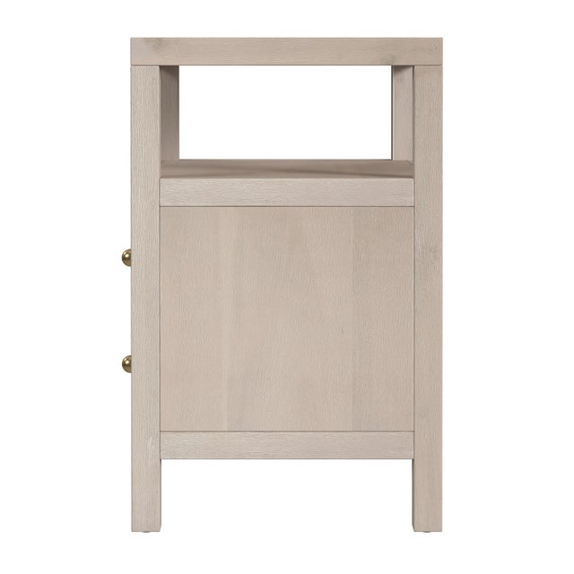2020s Nora 21 in. W Rectangular Wood 2 Drawer Nightstand with Open Shelf, Antique Taupe For Sale - Image 5 of 8