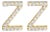 10K Yellow Gold 1/10 Cttw Diamond 'Z' Initial Stud Earring For Sale
