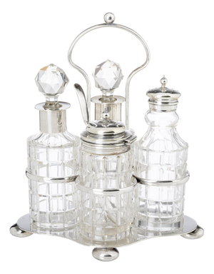 Oil and Vinegar Set in a Shell, Set of 5