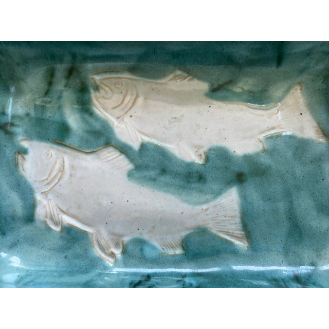 1990s 1995 Sally Christopher Pottery Fish Dish-Signed For Sale - Image 5 of 8
