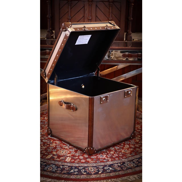 White Star Trunk in Steel and Leather by Timothy Oulton, 2010s For Sale - Image 11 of 18