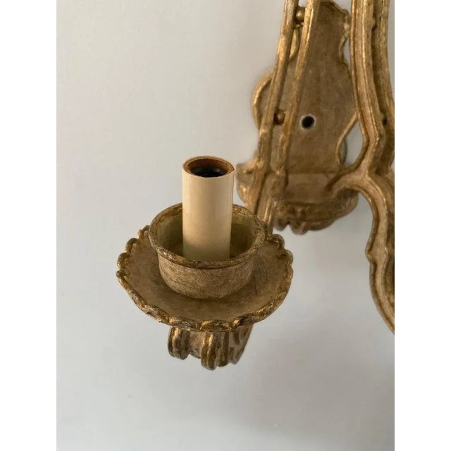 Metal Bruce Eicher Beige Paint and Gilt Iron Sconces - A Pair For Sale - Image 7 of 13