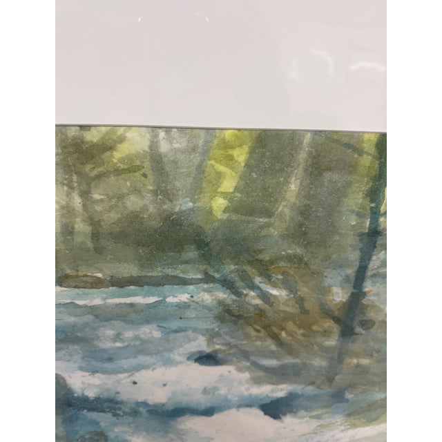 Paper Circa 1983 Larry Welden Russian River Watercolor, Framed For Sale - Image 7 of 12