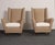 Mid-Century Modern Pair of Italian Modernist High Back Lounge Chairs in Two-Tone Bouclé and Walnut For Sale - Image 3 of 18