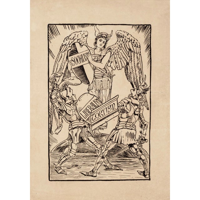 Image dimensions: 31 x 20 cm. Political Satire is an original modern artwork realized by an Anonymous English artist in...