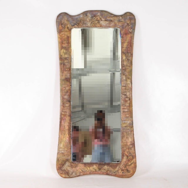 Large Leather Mirror, 1970s For Sale - Image 15 of 16