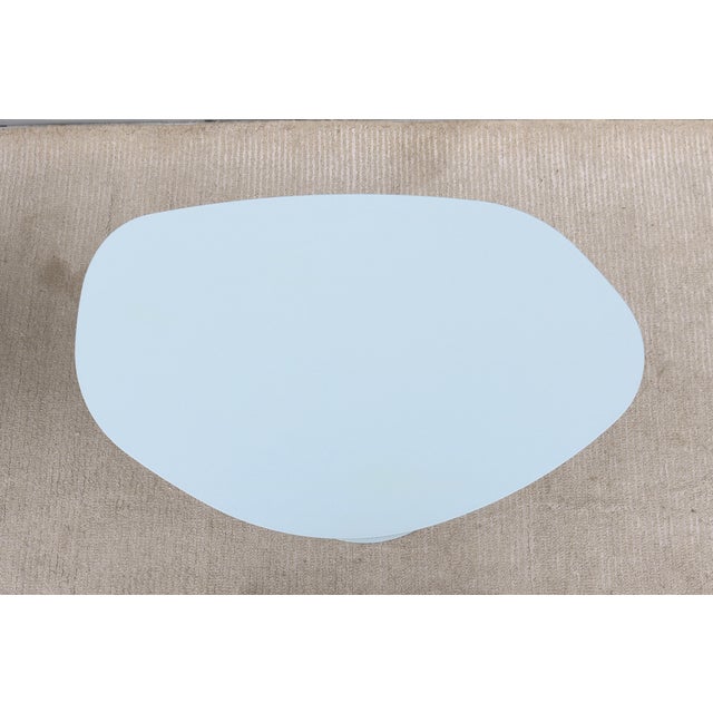 MCM Style Light Blue Organic Forms Side Tables Attributed to Morten Voss, a Pair For Sale - Image 13 of 18