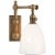 Chapman & Myers for Visual Comfort Signature Pimlico Single Light in Antique-Burnished Brass with White Glass For Sale