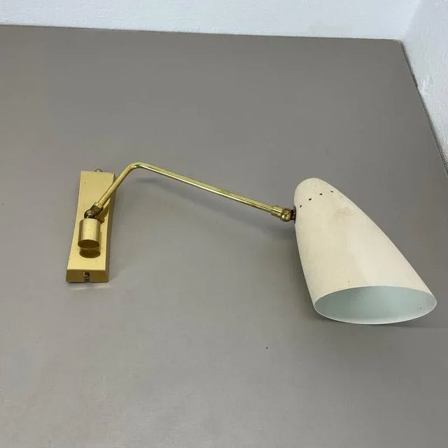 Brass Adjustable Theatre Wall Light in the style of Stilnovo, Italy, 1950s For Sale - Image 13 of 18