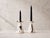An extraordinary and highly collectible pair of vintage postmodern studio pottery candlestick holders created by the...