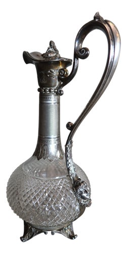 Crystal and Silver Ewer, 19th Century