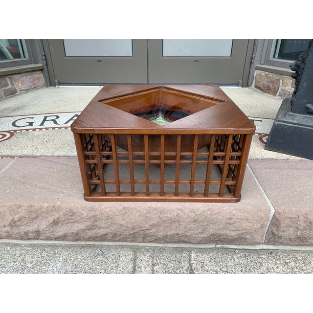 Mid-Century Modern Mid-Century Oak Planter With Copper Insert 24 Inches Square For Sale - Image 3 of 7