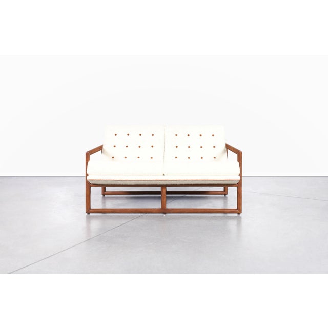 Mid-century modern "Cube" loveseat attributed to Milo Baughman for Thayer Coggin, manufactured in the United States, circa...