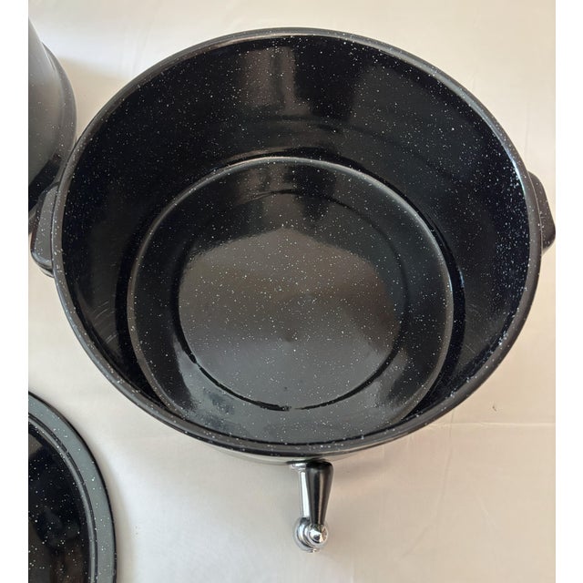 Vintage Granite Ware Enamel Clam and Lobster Steamer With Spigot For Sale - Image 9 of 12