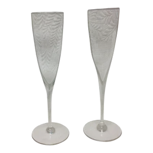 1980s Baccarat Dom Perignon Champagne Flutes- a Pair