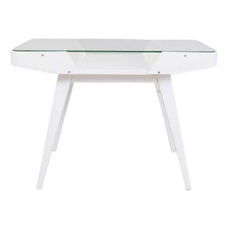 Mid-Century Table in Glass & Wood attributed to František Jirák, Tatra Nábytok, Czech, 1950s For Sale