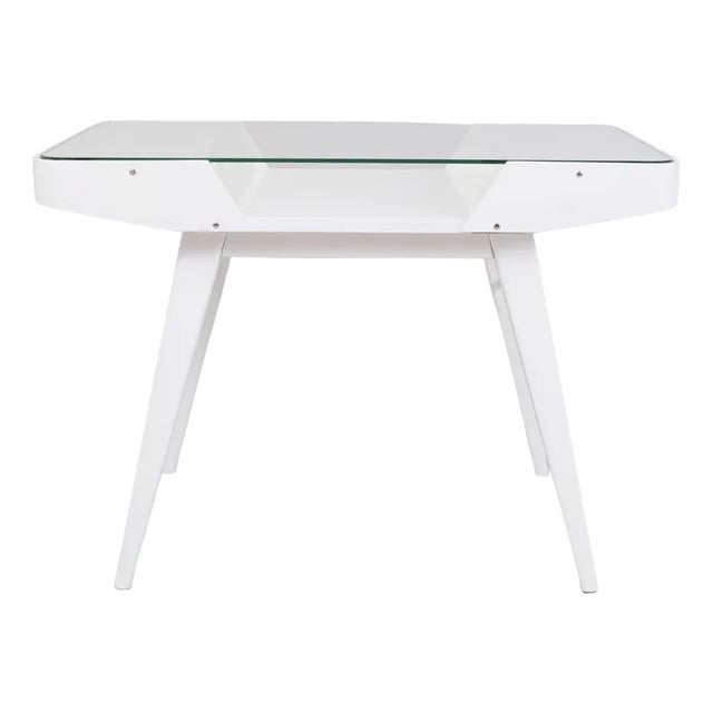 Mid-Century Table in Glass & Wood attributed to František Jirák, Tatra Nábytok, Czech, 1950s For Sale