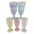 Vintage Frosted Pastel Multicolored Ice Cream Sundae Dessert Glasses- Set of 5 For Sale