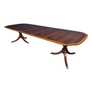 Traditional Mahogany Scallop Cornered Dining Table by Leighton Hall - Showroom Sample For Sale