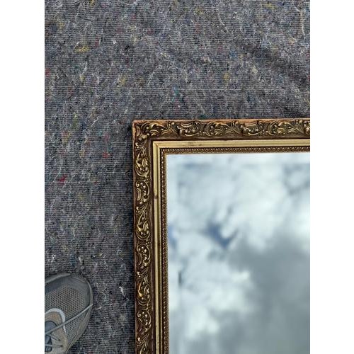 Large Vintage Gold Ornate Bevelled Mirror For Sale - Image 3 of 10