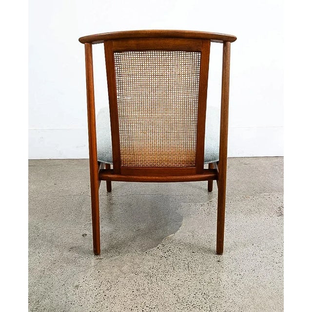 Mid Century Danish Modern Lounge Chair Folke Ohlsson Dux Sweden Cane Back Walnut For Sale - Image 11 of 11