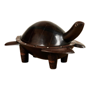 Vintage Carved Wood Fijian Turtle Kava Bowl