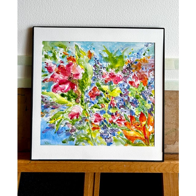 Watercolor ink and wash painting Giclee print of abstract Lillies. I grew Lillie’s on my flower farm on Larkspur Hill for...