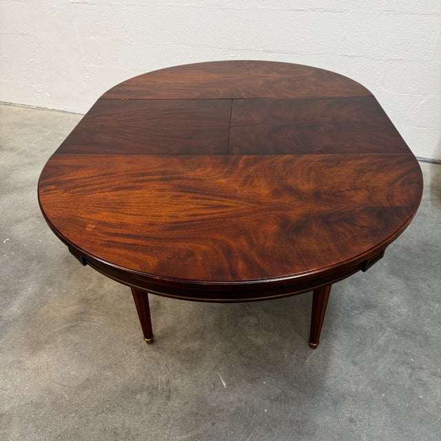 Extendable Round Dining Table in Mahogany and Gilts For Sale - Image 11 of 14
