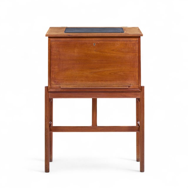 Arne Wahl Iversen for Vinde Møbelfabrik Model 67 Mid Century Teak Lectern Desk This desk measures: 32 wide x 20.25 deep x...