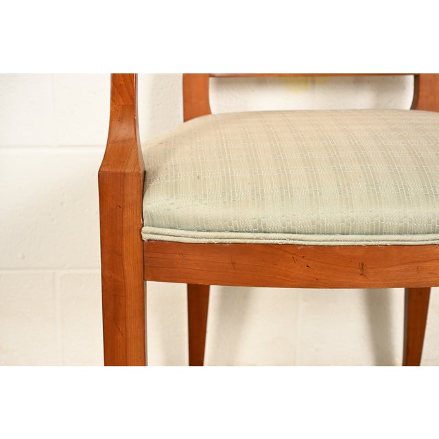 Kindel Furniture Regency Solid Cherry Wood Klismos Armchair For Sale - Image 9 of 14