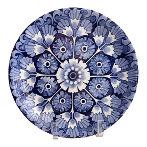 Vintage 1960s Mid-Century Modern Alfred Meakin “Palma” Blue & White Dinnerware Set Service for 4+, Staffordshire England, English Ironstone, 26 Pieces