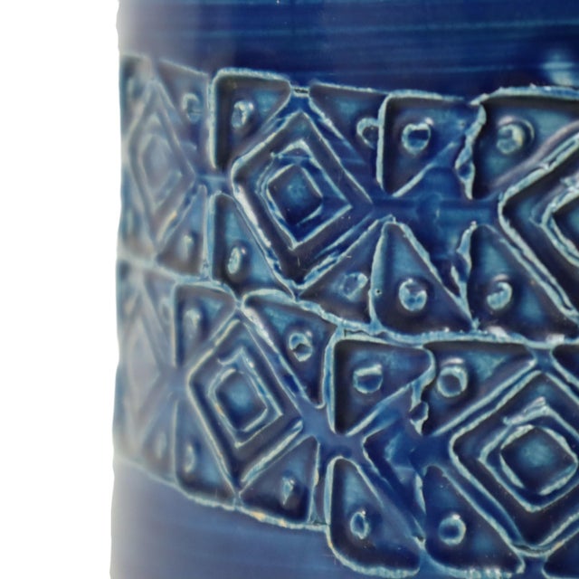 Vintage Italian Ceramiche Minerva Blue Ceramic Vase, 1960s For Sale - Image 9 of 12