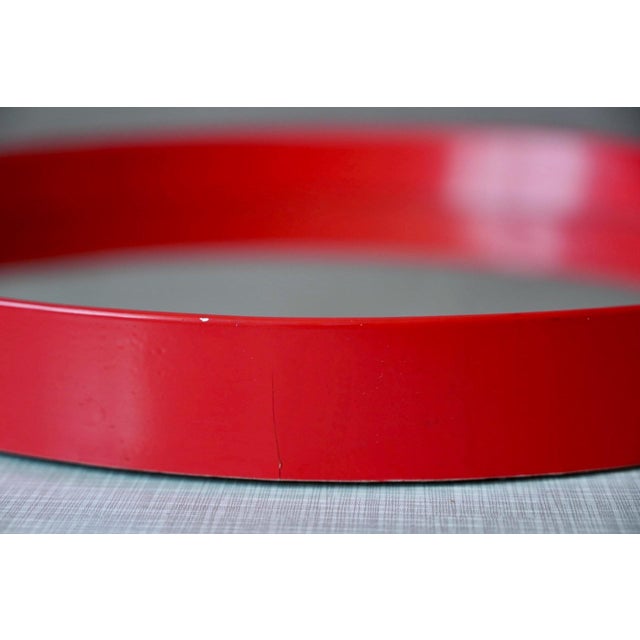 1960s Round Pop Art Mirror in Bright Red Plastic, 1960s For Sale - Image 5 of 6